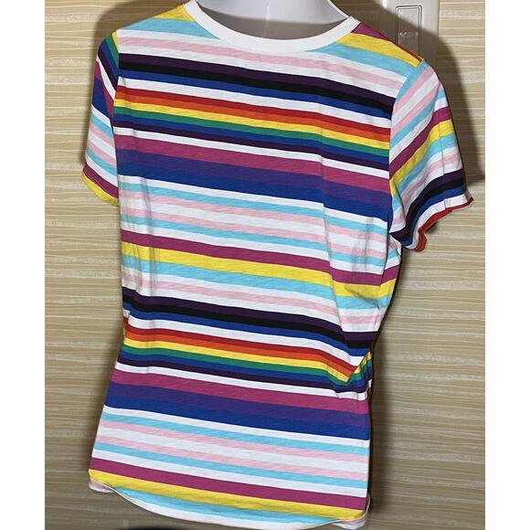 Torrid Women's Pride Striped Tee Shirt Size 1 0632 - Picture 4 of 5